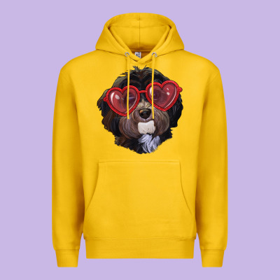 Havanese Dog With Love Glasses Premium Hoodie Designed By Ranaportraitstore