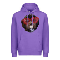 Purple havanese dog with love glasses Premium Hoodie - RanaPortraitStore