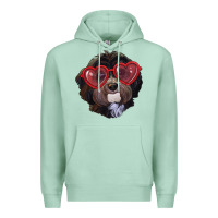 Seafoam havanese dog with love glasses Premium Hoodie - RanaPortraitStore