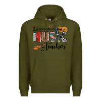 Army Green music teacher Premium Hoodie - AdoDesignShop