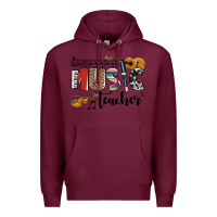 Burgundy music teacher Premium Hoodie - AdoDesignShop