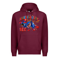 Burgundy Amerisaurus rex Premium Hoodie - texasbilliewilder