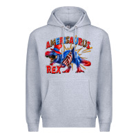 Heather Grey Amerisaurus rex Premium Hoodie - texasbilliewilder