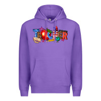 Purple American teacher Premium Hoodie - texasbilliewilder