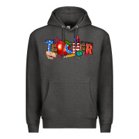 Charcoal Heather American teacher Premium Hoodie - texasbilliewilder