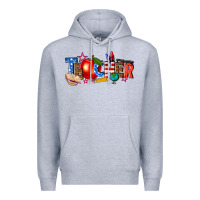 Heather Grey American teacher Premium Hoodie - texasbilliewilder