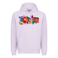 Lilac American teacher Premium Hoodie - texasbilliewilder