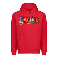 Red American teacher Premium Hoodie - texasbilliewilder