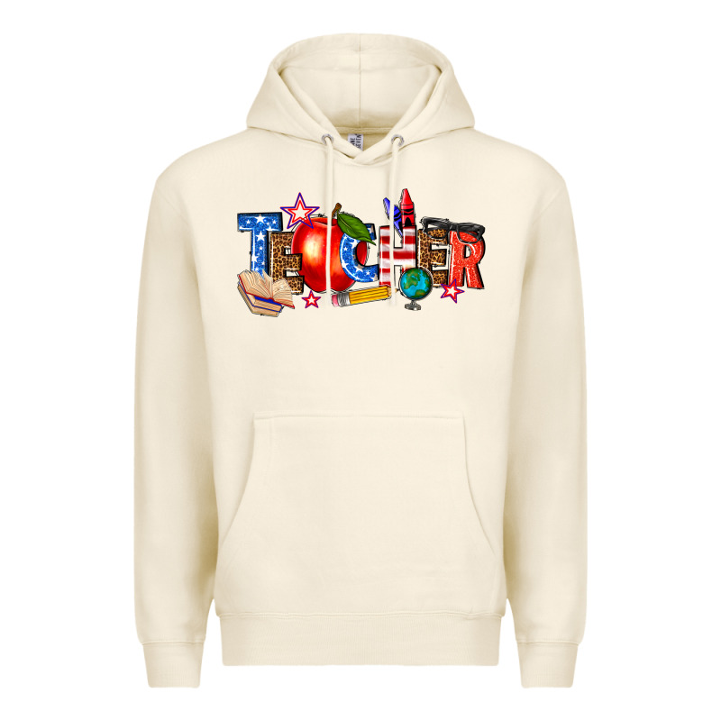 American Teacher Premium Hoodie by texasbilliewilder | Teevron