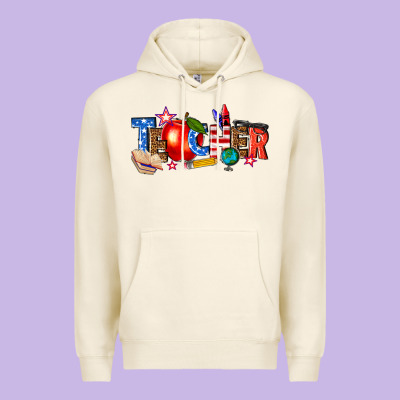 American Teacher Premium Hoodie Designed By Texasbilliewilder
