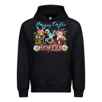 Black Happy Easter Heifers Urban Hoodie - RanaPortraitStore