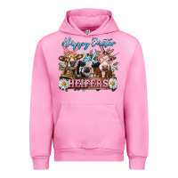 Fuchsia Pink Happy Easter Heifers Urban Hoodie - RanaPortraitStore
