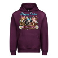 Mauve Wine Happy Easter Heifers Urban Hoodie - RanaPortraitStore