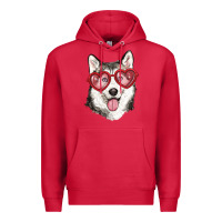 Cardinal husky with love glasses Premium Hoodie - RanaPortraitStore