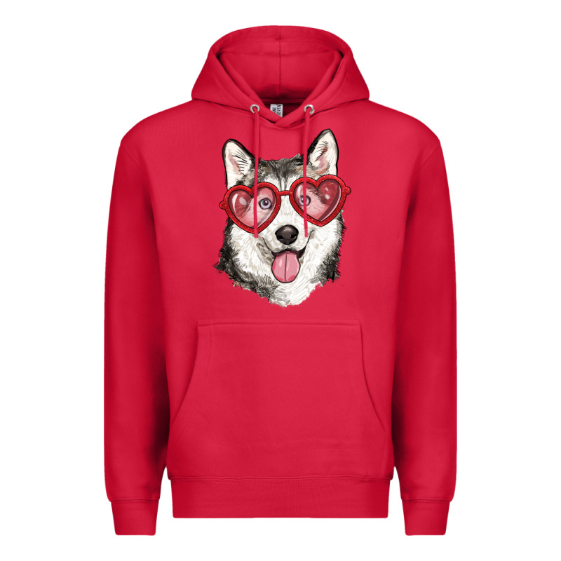 Husky With Love Glasses Premium Hoodie by RanaPortraitStore | Teevron