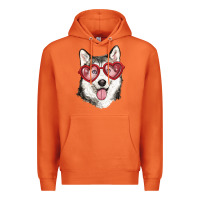 Carrot husky with love glasses Premium Hoodie - RanaPortraitStore