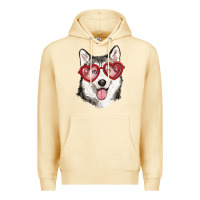 Pina Colada husky with love glasses Premium Hoodie - RanaPortraitStore