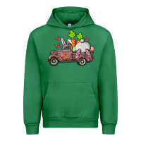 Emerald happy easter pink truck with bunny Urban Hoodie - RanaPortraitStore
