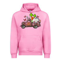 Fuchsia Pink happy easter pink truck with bunny Urban Hoodie - RanaPortraitStore