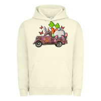 Pigment Pistachio happy easter pink truck with bunny Urban Hoodie - RanaPortraitStore