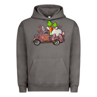 Pigment Tornado happy easter pink truck with bunny Urban Hoodie - RanaPortraitStore