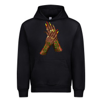 Black juneteenth nail art with afro hand Urban Hoodie - texasbilliewilder