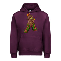 Mauve Wine juneteenth nail art with afro hand Urban Hoodie - texasbilliewilder
