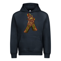 Navy juneteenth nail art with afro hand Urban Hoodie - texasbilliewilder