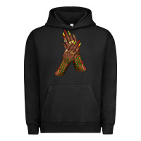 Pigment Black juneteenth nail art with afro hand Urban Hoodie - texasbilliewilder