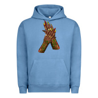 Pigment Pebble Blue juneteenth nail art with afro hand Urban Hoodie - texasbilliewilder