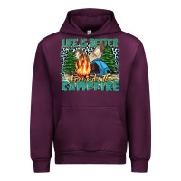 Mauve Wine life is better around the campfire Urban Hoodie - Zillion Design Studio