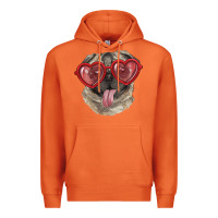 Carrot pug with love glasses Premium Hoodie - RanaPortraitStore