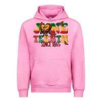 Fuchsia Pink juneteenth since 1865 with heart Urban Hoodie - texasbilliewilder
