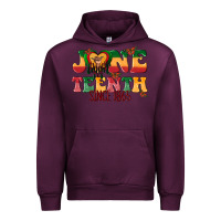 Mauve Wine juneteenth since 1865 with heart Urban Hoodie - texasbilliewilder
