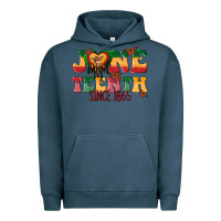 Pigment Midnight Navy juneteenth since 1865 with heart Urban Hoodie - texasbilliewilder