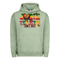 Pigment Oil Green juneteenth since 1865 with heart Urban Hoodie - texasbilliewilder
