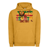 Pigment Peanut Butter juneteenth since 1865 with heart Urban Hoodie - texasbilliewilder