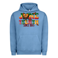 Pigment Pebble Blue juneteenth since 1865 with heart Urban Hoodie - texasbilliewilder