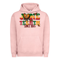 Pigment Salmon juneteenth since 1865 with heart Urban Hoodie - texasbilliewilder