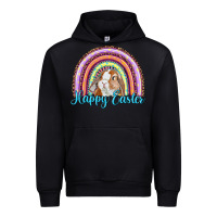 Black happy easter rainbow bunny Urban Hoodie - RanaPortraitStore