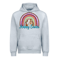 Heather Grey happy easter rainbow bunny Urban Hoodie - RanaPortraitStore