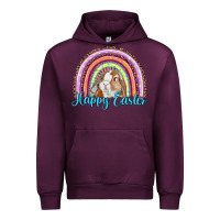 Mauve Wine happy easter rainbow bunny Urban Hoodie - RanaPortraitStore