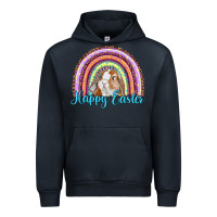 Navy happy easter rainbow bunny Urban Hoodie - RanaPortraitStore
