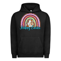 Pigment Black happy easter rainbow bunny Urban Hoodie - RanaPortraitStore