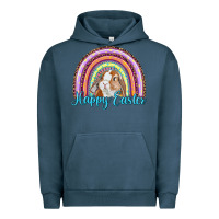 Pigment Midnight Navy happy easter rainbow bunny Urban Hoodie - RanaPortraitStore