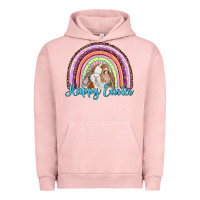 Pigment Salmon happy easter rainbow bunny Urban Hoodie - RanaPortraitStore