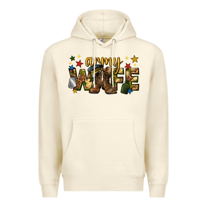 Army Wife Western Premium Hoodie by texasbilliewilder | Teevron