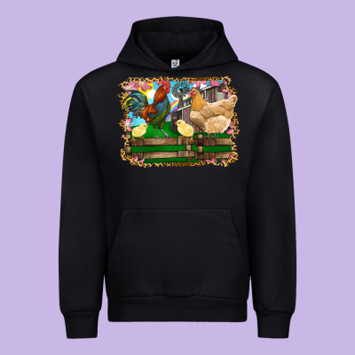 Urban Hoodie Happy easter rooster chicken and chick