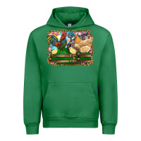 Emerald Happy easter rooster chicken and chick Urban Hoodie - RanaPortraitStore