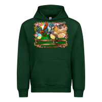 Forest Green Happy easter rooster chicken and chick Urban Hoodie - RanaPortraitStore
